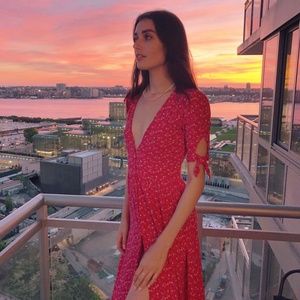 VINTAGE Auguste The Label Red Floral Maxi Dress